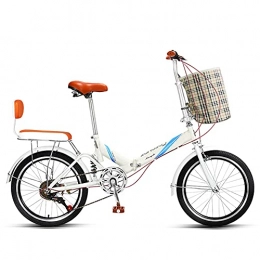 Fei Fei Folding Bike Folding Bike 20 Inches, Variable Speed Wheel, Dual Suspension Folding Mountain Bike, Adult Student Lady City Commuter Outdoor Sport Bike / D / 20inch / 6 Speed