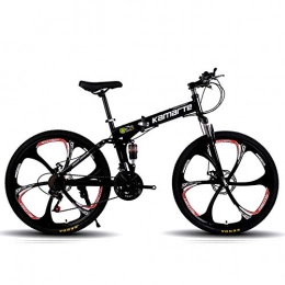 Doris Bike Folding Bike 21 / 24 / 27 Speed Mountain Bike 24 / 26 Inches 6-Spoke Wheels MTB Rear Suspension Bicycle Dual Disc Brake - Black, 26inch 24speed