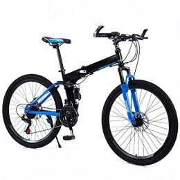 Bewinch Folding Bike Folding Bike 24 / 27 Speed Mountain Bike 24 Inches Wheels MTB Dual Suspension Bicycle Adult Student Outdoors Sport Cycling, Blue, 27 speed
