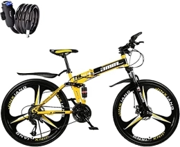 SHUI Folding Bike Folding Bike, 27 Speed Mountain Bike, Spoke Wheels Dual Suspension Folding Bike 26 Inches, Steel Frame 13