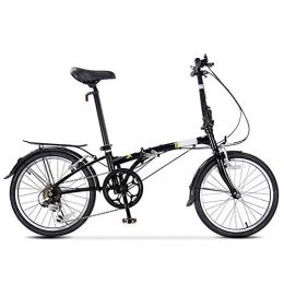 LPsweet Bike Folding Bike, 6 Speed Gears Adjustable Foldable Compact Bicycle Lightweight Alloy Folding City Bike for Adults Men And Women Student Childs, Black