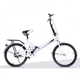 LPsweet Folding Bike Folding Bike, 6 Speed Lightweight Aluminum Frame Dual Disc Brake Bicycle Road Bike Bicycle Variable Speed Bike Safety Protection for Adults, White