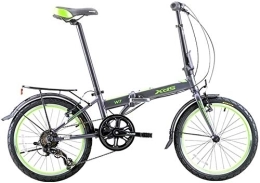 Aoyo Bike Folding Bike, Adults Foldable Bicycle, 20 Inch 6 Speed Aluminum Alloy Urban Commuter Bicycle, Lightweight Portable, Bikes With Front And Rear Fenders (Color : Green)