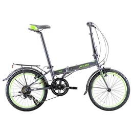 DJYD Bike Folding Bike, Adults Foldable Bicycle, 20 Inch 6 Speed Aluminum Alloy Urban Commuter Bicycle, Lightweight Portable, Bikes with Front and Rear Fenders, Light Blue FDWFN (Color : Green)