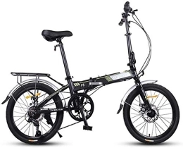 Aoyo Bike Folding Bike, Adults Women Light Weight Foldable Bicycle, 20 Inch 7 Speed Mini Bikes, Reinforced Frame Commuter Bike, Aluminum Frame (Color : Black)