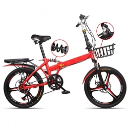  Folding Bike Folding Bike City Compact Bicycle Lightweight Variable Speed Double Shock Absorber Double Disc Brake High-carbon Steel Frame Adult Men Women