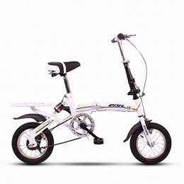 WJSW Folding Bike Folding Bike Deluxe Bicycles 12 Inches Mini Small Portable Ultralight Damping Does Not Occupy Space (Color : White)