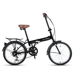 MIAOYO Folding Bike Folding Bike, Female Ultra Light Portable Adult Variable Speed Bicycle, Small Mini 16 Inch Adult Student Foldable Bicycle(Double Disc Brake), Black, 18