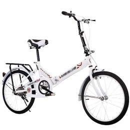 Generic Bike Folding Bike Foldable Bicycle Folding Bike for Adult Carbon Steel Lightweight Height Adjustable Folding Bike for Men Women (D 20in)