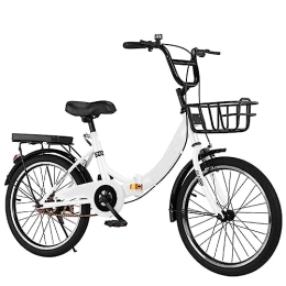 Generic  Folding Bike Foldable Bicycle for Adult Lightweight Foldable Bike Carbon Steel Height Adjustable City Folding Bike for Teenager Men Women (B 20in)