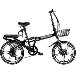 Generic  Folding Bike Foldable Bicycle Full Suspension Folding Mountain Bike, 7-Speed with Dual Disc Brake, for Men Or Women (A 16in)