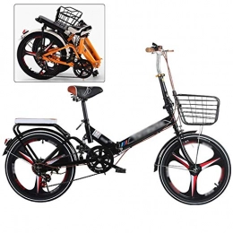 HFMY Bike Folding Bike, Folding City Bicycle Bike Adult Folding Bicycle Student Bicycle Folding Carrier Bicycle Bike(Black)
