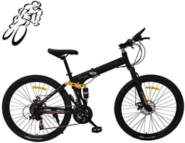 TYUI Folding Bike Folding bike folding mountain bike full suspension MTB folding outroad bikes folded 26 inch 21speed dual disc brakes Mountain bike damping-A_26in 21 Speed