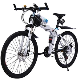  Bike Folding Bike, Foldingmountain Bike, Adult MTB Foldable Bicycle, Folding Outroad Bicycles, 21 24 27 30-Speed, 24 26-inch Wheels Outdoor Bicycle