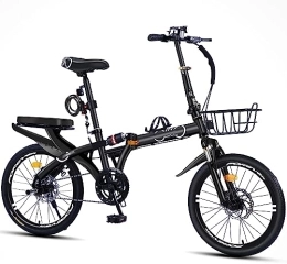 WOLWES Bike Folding Bike for Adult, Bicycles Folding Bike, Light Weight Men Women Carbon Steel Height Adjustable Folding Bike C, 22in