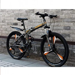 LZZB Folding Bike Folding Bike for Adults, Adult Mountain Bike, High-Carbon Steel Frame Dual Full Suspension Dual Disc Brake, Outdoor Bicycle for Daily Use Trip Long Journey, 24Inch