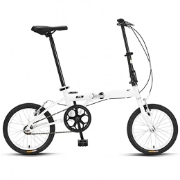 Fei Fei Folding Bike Folding Bike for Adults, Adult Mountain Bike, High-Carbon Steel Frame Dual Full Suspension Dual Disc Brake, Outdoor Bicycle for Daily Use Trip Long Journey / White