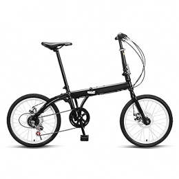 Fei Fei Bike Folding Bike for Adults, Lightweight Mountain Bikes Bicycles Strong Alloy Frame with Disc Brake, 20 inches Suitable for 140-180cm / Black / 6 Speed / 20inch