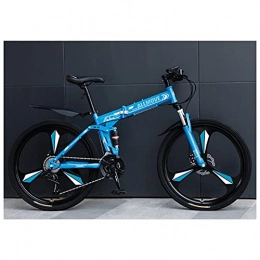 Fei Fei Bike Folding Bike for Adults, Mountain Bikes 24 26 Inches Three Knife Wheel Mountain Bicycle Dual Disc Brake Bicycle Pad / Blue / 21 / 24inches