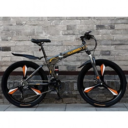 Fei Fei Folding Bike Folding Bike for Adults, Mountain Bikes 24 Inches Three Knife Wheel Mountain Bicycle Dual Disc Brake Bicycle, 21 24 27 30-Speed / F24inch / 21speed