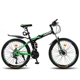 Fei Fei Folding Bike Folding Bike for Adults, Premium Mountain Bike - Alloy Frame Bicycle for Boys, Girls, Men and Women - 21 24 27 30 Speed Gear, 26 inch / Green26inch / 24speed