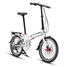 LPsweet Bike Folding Bike, for Adults Student Outdoor Activities Adjustable Lightweight with Anti-Skid And Wear-Resistant Tire Foldable Compact Bicycle, White