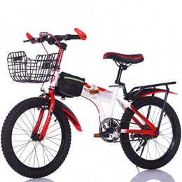 CXSMKP Bike Folding Bike for Worker Student Office, 18 / 20 / 22-Inch Wheel Option, Commuter Bike with Double V Brake, Full Suspension, High Carbon Steel Folding Frame, Anti-Slip Foldable Bike, singe speed, 20inch