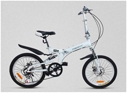 Generic Folding Bike Folding Bike High Carbon Steel Youth and Adult Mountain Bike, 7 Speed, 20-Inch Wheels Folding Bicycles