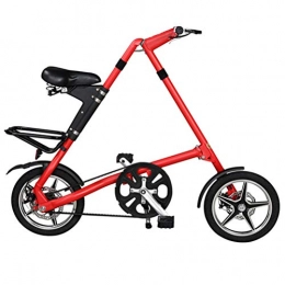 Folding Bike, Lightweight Aluminum Frame, 16" Foldable Bicycle for Adults Wheeled Road Bicycle Double Disc Brake Bicycle Color -Black/White/Red,Red