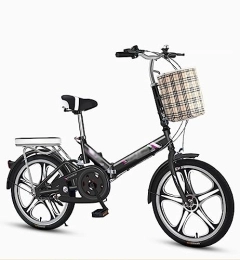 Generic Bike Folding Bike, Lightweight Foldable Bike Foldable Bicycle for Commuting, High Carbon Steel Mountain Bicycle for Adults Men Women (B 16in)