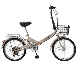 WOLWES Folding Bike Folding Bike Mountain Bikes, 6-Speed Folding Bicycl V Brake Shock Absorber High-Carbon Steel Portable Bicycle for Adult Student B, 20in