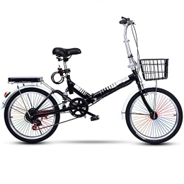 ASPZQ Folding Bike Folding Bike, Variable Speed Portable Lightweight Bike Mini Portable Adult 20 Inch Small Bicycle, B