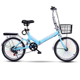 ASPZQ Bike Folding Bike, Variable Speed Portable Lightweight Bike Mini Portable Adult 20 Inch Small Bicycle, D