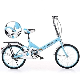 FREIHE Folding Bike Folding Bikes, 20 Inch Variable Speed Bicycle Lightweight Suspension Anti-Slip for Men And Women, with Load-Bearing Rear Frame