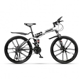 Mountain Bikes Bike Folding Bikes, 21-stage / 24-stage / 27-stage / 30-stage shifting syste, 10 Cutter Wheel, White, 27-stage shift