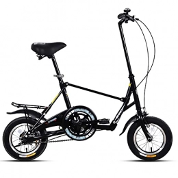 SuoSengHred Folding Bike Folding Bikes, Adult Folding Bikes, Folding Bike for Adults, Women, Men, 12-in City Mini Compact Bicycle for Urban Commuter, Outdoor Folding Bicycle with High Carbon Steel Frame ( Color : Black )