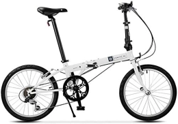 Aoyo Folding Bike Folding Bikes, Adults 20" 6 Speed Variable Speed Foldable Bicycle, Adjustable Seat, Lightweight Portable Folding City Bike Bicycle, White, Colour:Black (Color : White)