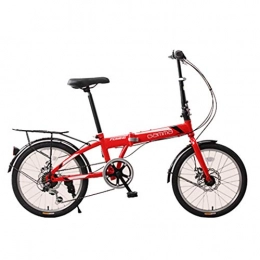 Folding Bikes  Folding Bikes Bicycle bicycle mountain bike variable speed bicycle folding car shock absorption men and women on their own side 7 speed shift (Color : Red, Size : 153 * 55 * 54cm)
