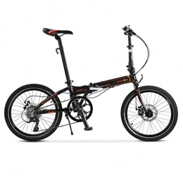 Folding Bikes Bike Folding Bikes Bicycle Folding Bicycle Aluminum Alloy Unisex 20 Inch Wheel Set Ultra Light Speed Bicycle (Color : Black, Size : 150 * 30 * 108cm)