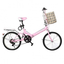 Folding Bikes Folding Bike Folding Bikes Bicycle Folding Bicycle Unisex 20 Inch Shifting Sports Portable Bicycle (Color : Pink, Size : 150 * 50 * 100cm)