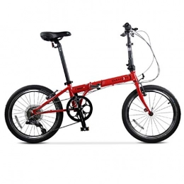 Folding Bikes Folding Bike Folding Bikes Bicycle Folding Bicycle Unisex 20 Inch Wheel Bicycle Portable Variable Speed Bicycle (Color : Red, Size : 150 * 34 * 110cm)