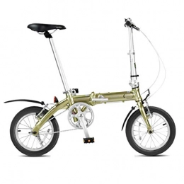 Folding Bikes  Folding Bikes Bicycle Folding Bicycle Unisex Mini Adult Bicycle Portable Small Wheel Bicycle (Color : Gold, Size : 115 * 27 * 80cm)