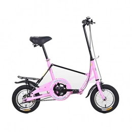 Folding Bikes  Folding Bikes Bicycle Small Folding Bicycle Mini 12 Inch Student Adult Men And Women To Work Bicycle (Color : Pink, Size : 110 * 60 * 96cm)
