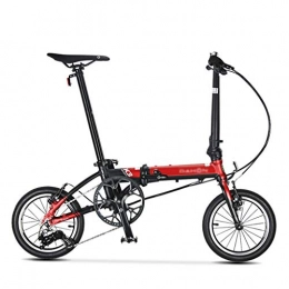 Folding Bikes  Folding Bikes Bicycle Variable Speed Men's And Women's Cycling Classic 14-inch Wheel (Color : Red, Size : 119.5 * 91cm)