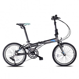 Folding Bikes Bike Folding Bikes Folding Bicycle 16-speed Aluminum Alloy Bicycle 20 Inch Adult Men And Women Student Ultra-lightweight Bicycle (Color : Gray, Size : 20inches)