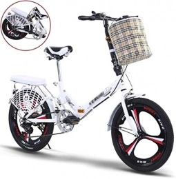 AJH Bike Folding Bikes Folding Bicycle 20 Inch Speed Student Travel Bicycle One Wheel Ultra Light Portable Bicycle Adult Shock Absorber Mountain Bike