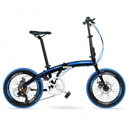 Folding Bikes Bike Folding Bikes Folding Bicycle 20 Inch Ultra Light Aluminum Alloy Shift Small Lightweight Men And Women Bicycle Student Leisure Light Bicycle (Color : Blue, Size : 20inches)