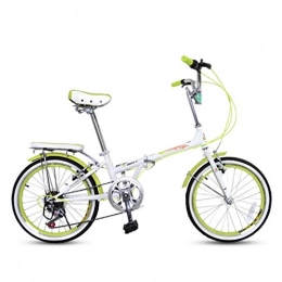 Folding Bikes  Folding Bikes Folding Bicycle Adult Men And Women Ultra Light Mountain Bike Portable Small Bicycle 20 Inch Speed 7 Speed High Carbon Steel (Color : Green, Size : 20inches)