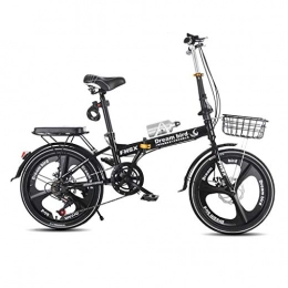 Folding Bikes  Folding Bikes Folding Bicycle Brake Folding Bicycle Women's Bicycle 6-speed 20-inch Wheeled City Bicycle (Color : Black, Size : 150 * 30 * 100cm)