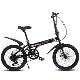  Bike Folding Bikes, Folding Bicycle City Bike 7-Speed Variable Speed, Adult Portable Bicycle City Bicycle, 20 Inch Carbon Steel Foldable Bicycle Small Unisex